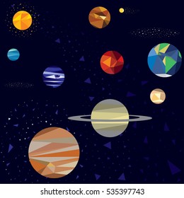 Vector Illustration Solar System Planets Objects Stock Vector (Royalty ...