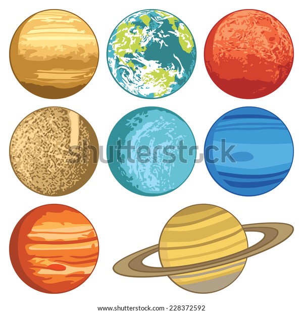 Vector Illustration Solar System Planets Stock Vector (Royalty Free ...