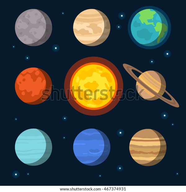 Vector Illustration Solar System Planets Isolated Stock Vector (Royalty ...