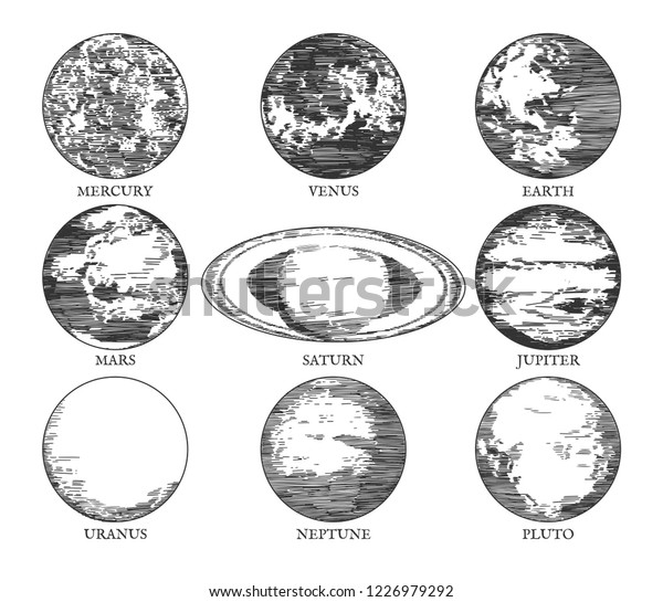 Vector Illustration Solar System Space Galaxy Arkivvektor Royaltyfri 1226979292