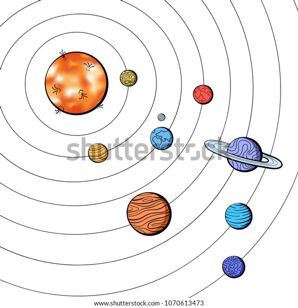 Vector Illustration Solar System Sun Mercury Stock Vector (Royalty Free ...