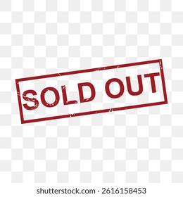Vector illustration sold out stamp red editable