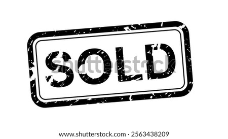 Vector illustration sold stamp black editable