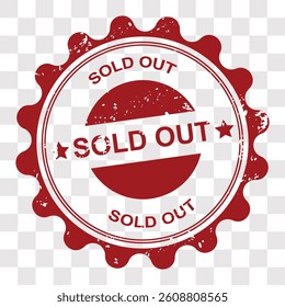 Vector illustration sold stamp red transparan