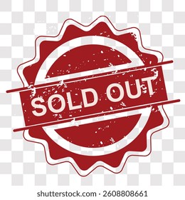 Vector illustration sold stamp red transparan