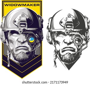 Vector illustration of a Soldier in Helmet