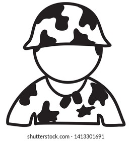Vector illustration of a soldier icon or symbol