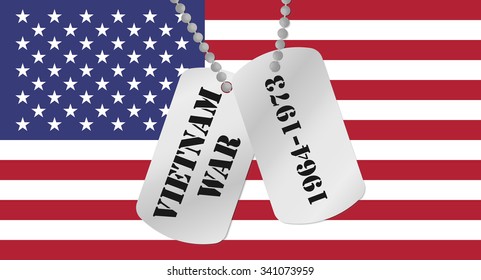 Vector illustration. Soldier medallion for the memory of the Vietnam War