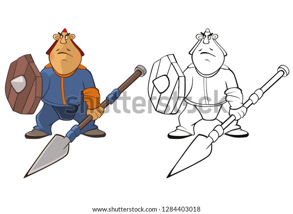 Vector Illustration Soldier Mongol Coloring Book Stock Vector (Royalty ...