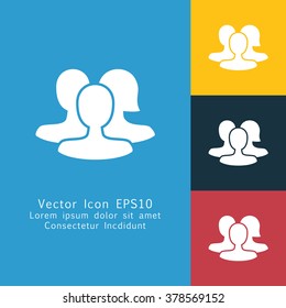 Vector illustration of solid community icon . Can be used as company logo, badge, web interface and mobile application button, pictogram