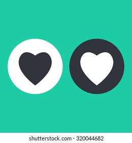 Vector illustration of solid heart icon . Can be used as company logo, badge, web interface and mobile application button, pictogram
