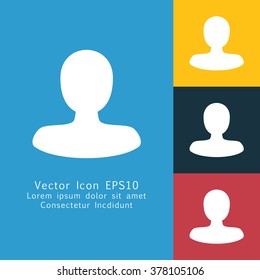 Vector illustration of solid male user icon . Could be used as menu button, user interface element template, badge, sign, symbol, company logo