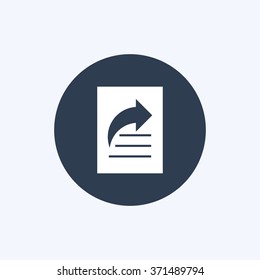 Vector illustration of solid shared file icon . Can be used as company logo, badge, web interface and mobile application button, pictogram