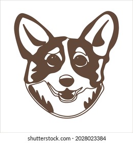 Vector illustration. Solid silhouette of a dog corgi breed.