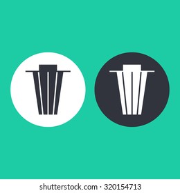 Vector illustration of solid trash icon . Can be used as company logo, badge, web interface and mobile application button, pictogram