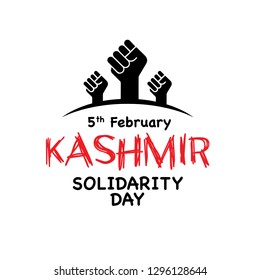 Vector Illustration of Solidarity with Hands Icon - Kashmir Solidarity Day