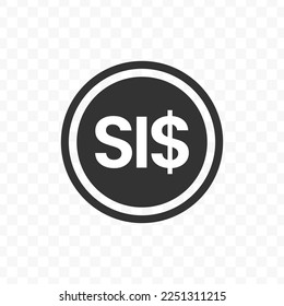 Vector illustration of Solomon Islands Dollar currency icon in dark color and transparent background(png).
