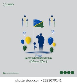 Vector illustration of Solomon Islands Independence Day 7 July social media story feed template