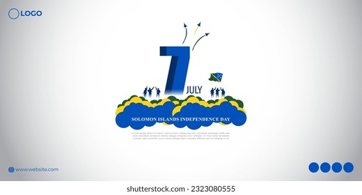 Vector illustration of Solomon Islands Independence Day 7 July social media story feed template