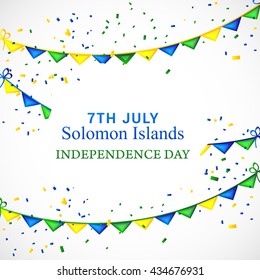 Vector illustration of Solomon islands independence day.