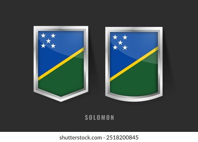 Ilustración vectorial del logotipo de la etiqueta SOLOMON. Signo de insignia SALOMÓN SALOMÓN con bandera, Plantilla de Anuncios de la etiqueta de Producto salomónico.