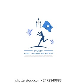 Vector illustration of Somalia Independence Day social media feed template