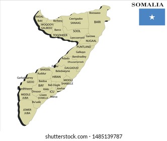 Vector illustration of Somalia political map
