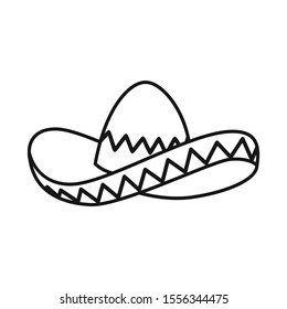 Vector illustration of sombrero and hat symbol. Web element of sombrero and mexico vector icon for Stock.