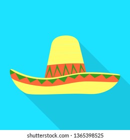 Vector illustration of sombrero and mexican logo. Set of sombrero and hat stock symbol for web.