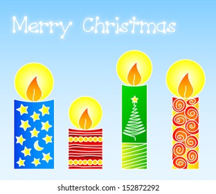 vector illustration of some hand-drawn christmas candles