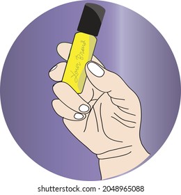 vector illustration some oil in hand