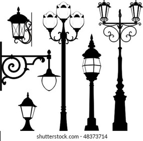 Vector illustration of some street lantern