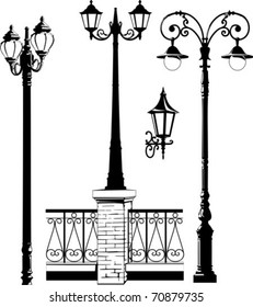 Vector illustration of some street lantern