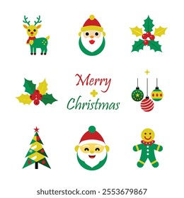 Vector illustration of some traditional Christmas symbolic icons