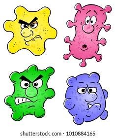 vector illustration of some wild cartoon viruses