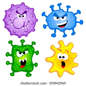 vector illustration of some wild cartoon viruses