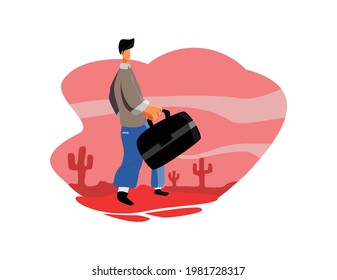 vector illustration of someone going to work with enthusiasm. can be used in UI designs, posters, and more.