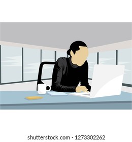 vector illustration of someone working