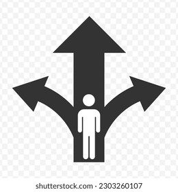 Vector illustration of someone's direction icon in dark color and transparent background(png).