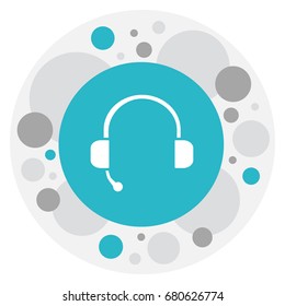 Vector Illustration Of Song Symbol On Studio Device Icon. Premium Quality Isolated Call Center Element In Trendy Flat Style.