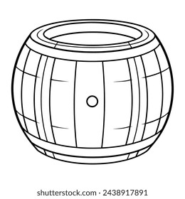 Vector illustration of a sophisticated beer barrel outline icon, ideal for pub-related projects.