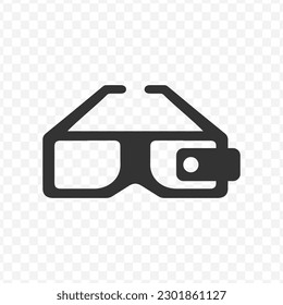 Vector illustration of sophisticated glasses icon in dark color and transparent background(png).
