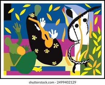 The vector illustration The Sorrows of the King by Henri Matisse is a great addition to any maximalist decor or home aesthetic in any state. Abstract painting, illustration, modern aesthetic, boho dec