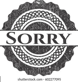 Vector illustration of Sorry written on a blackboard
