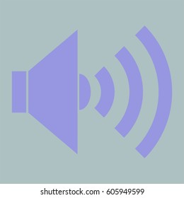 Ilustración vectorial del icono del vector de sonido en color azul
