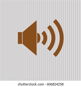 Ilustración vectorial del icono del sonido en color marrón
