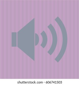 Vector illustration of sound icon in gray color 
