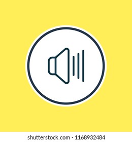 Vector illustration of sound icon line. Beautiful media element also can be used as volume up icon element.