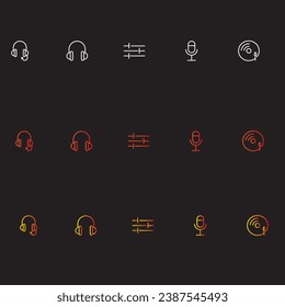 Vector illustration of sound  icon set
