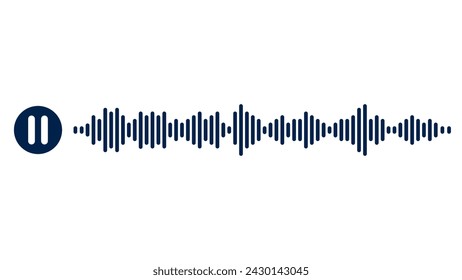 vector illustration of sound record wave and pause icon